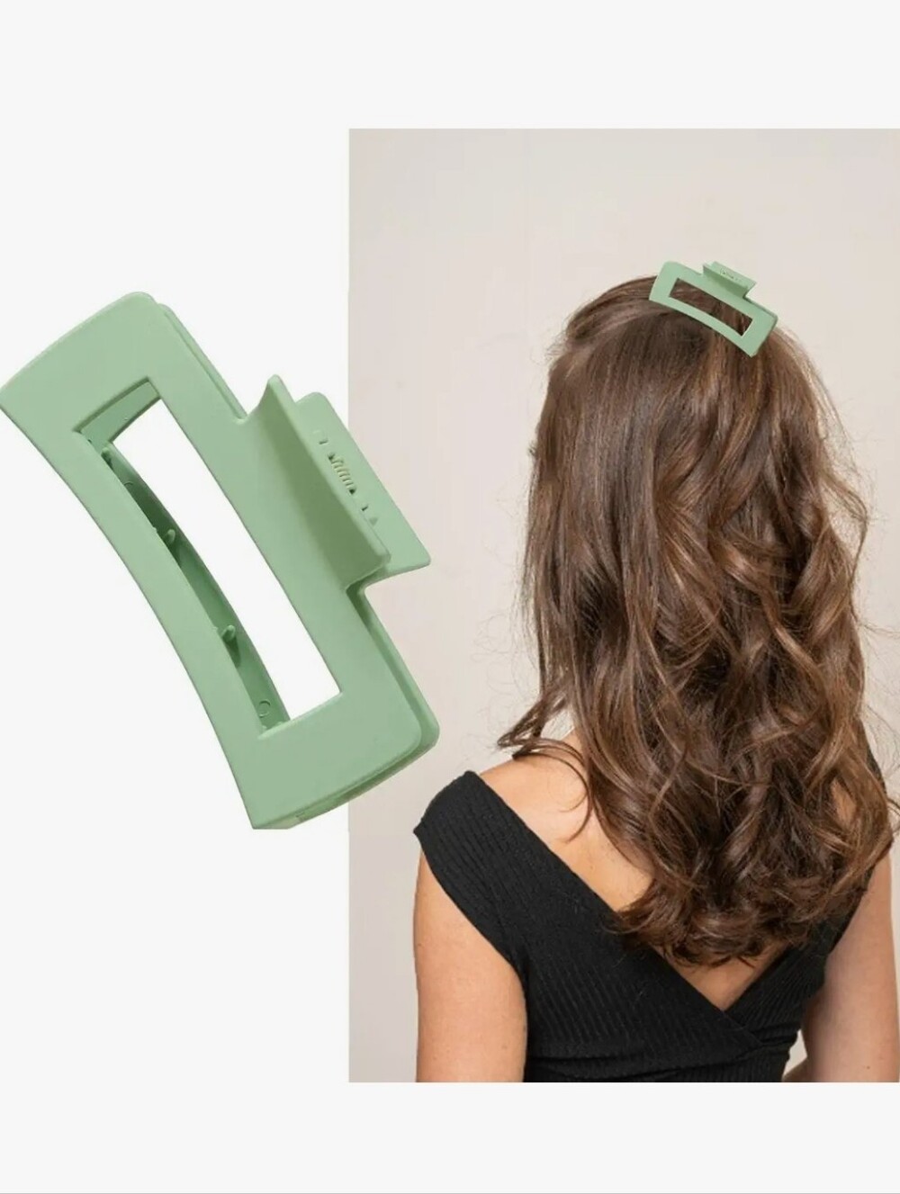 Matte Hair Claw Clip for Unisex - Stylish Grip Rectangle Frosted Hair Clip